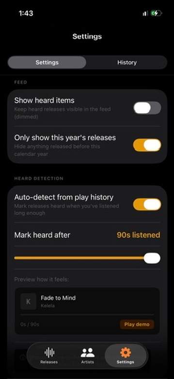 Dropwatch settings